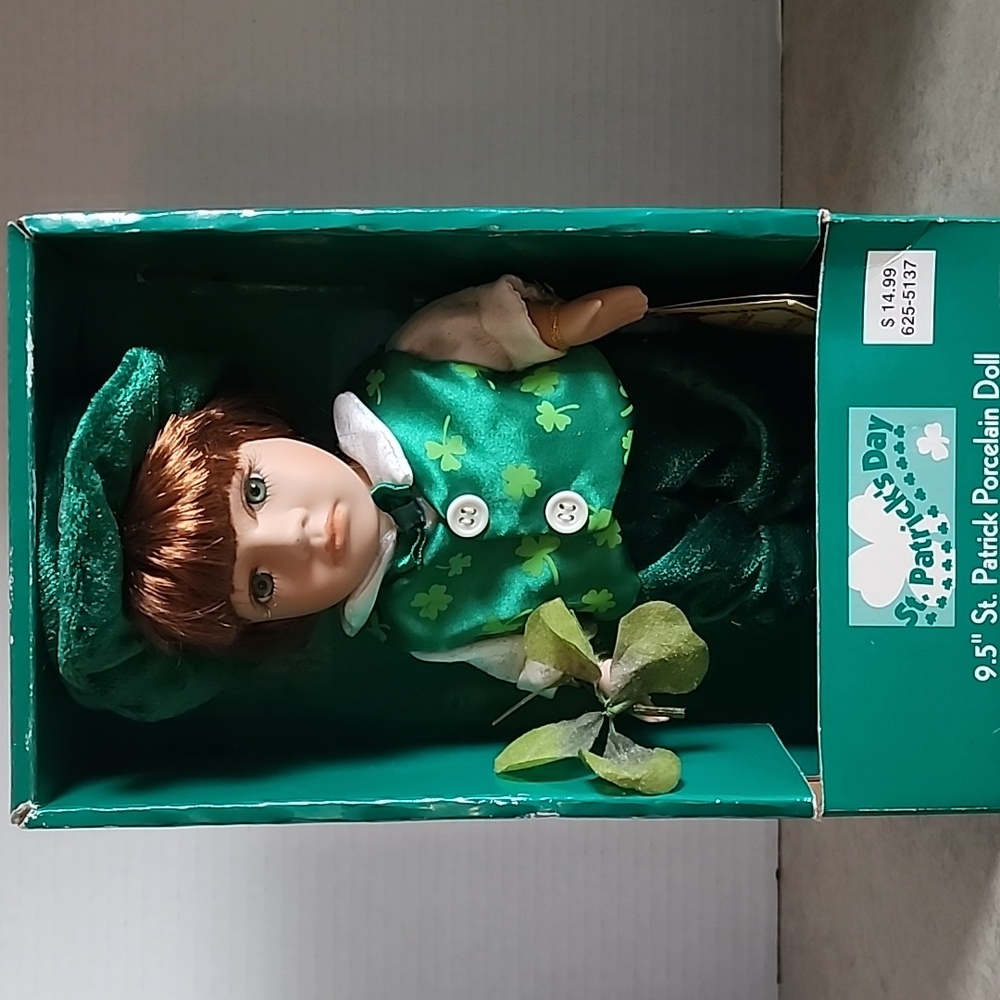 St. Patrick's Day 9.5" Porcelain Doll Named Patrick